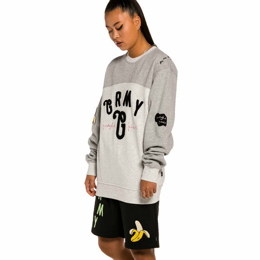 Sudadera Unisex Grimey "Jungle Punch" Bicolor Crewneck - Sport Grey | Spring 22
