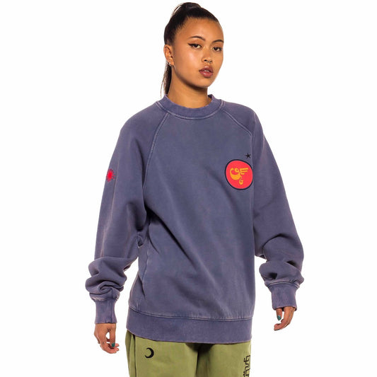 Sudadera Unisex Grimey "GLORIFIED" Crewneck - Washed Blue | Spring 22