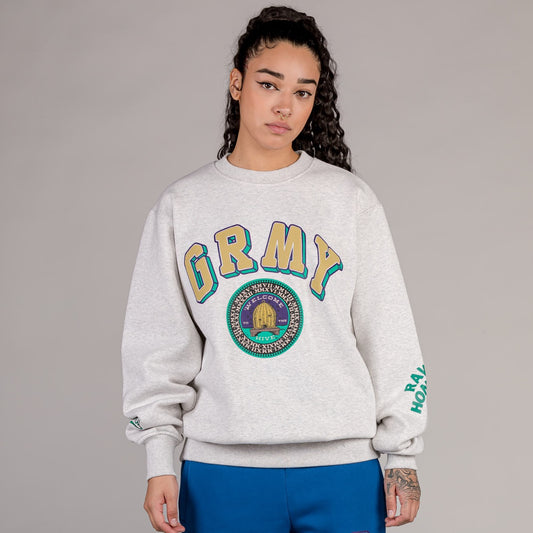 Sudadera Unisex Grimey "HIVE HEAVYWEIGHT" Crewneck - Sport Grey | Fall 22