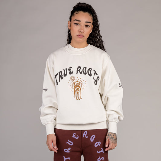 Sudadera Unisex Grimey "SNIPES X GRIMEY TRUE ROOTS" Crewneck - White | Fall 22