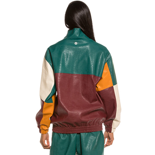 Grimey Call of Yore Unisex PU Leather Track Jacket FW20 Multi