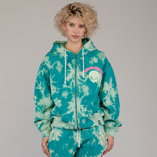 GRIMEY UFOLLOW UNISEX ZIPPER HOODIE - BLEACHED BLUE | Spring 23