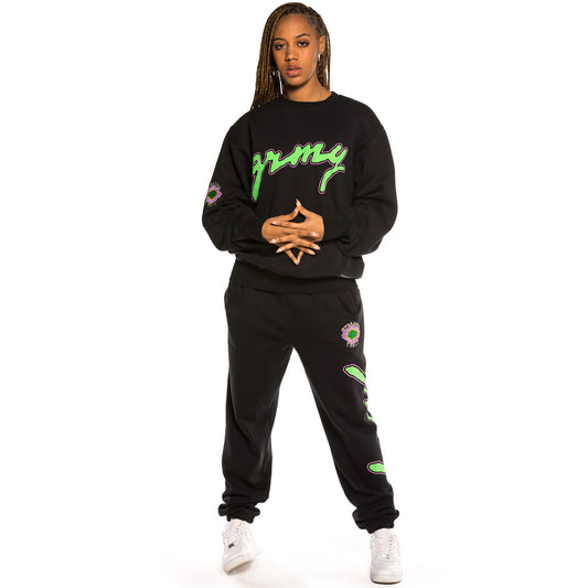 Grimey Strange Fruit Unisex-Sweatshirt mit Rundhalsausschnitt – Schwarz | Frühling 21