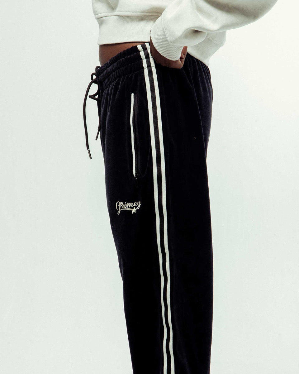 GRIMEY MADRID VELVET TRACK PANTS BLACK | FW23 NEGRO – Grimey