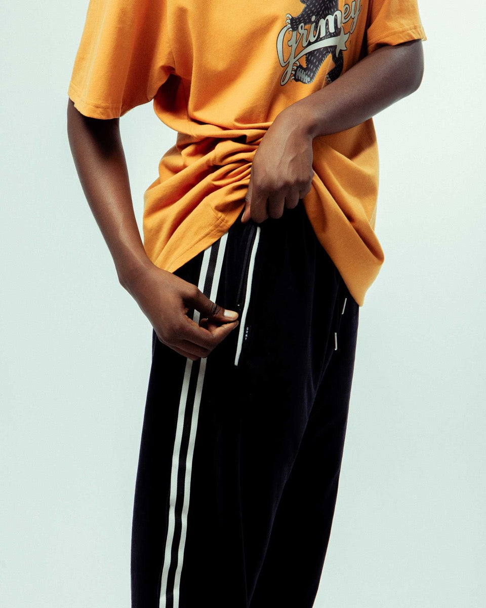 GRIMEY MADRID VELVET TRACK PANTS BLACK | FW23 NEGRO – Grimey