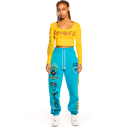 Pack Grimey LS shirt + Sweatpant "Destroy All Fear" - Yellow / Blue | Fall 21