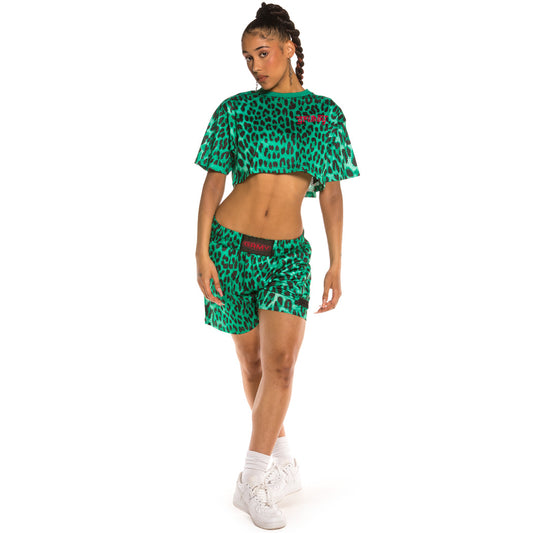 Pack Grimey Top + Shorts Yanga Leopard Mesh SS20 Grün 