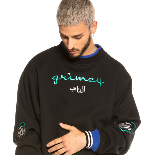Grimey Arch Rival Ghetto Love Rundhals-Sweatshirt FW20 Schwarz