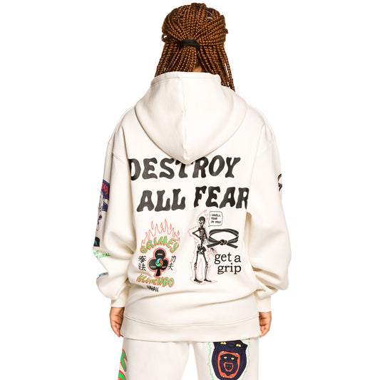 Sudadera Unisex Grimey "Destroy All Fear" Hoodie - White | Fall 21