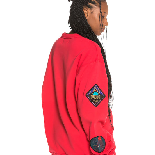 Grimey Engineering Orion Rundhals-Sweatshirt Unisex FW19 Rot
