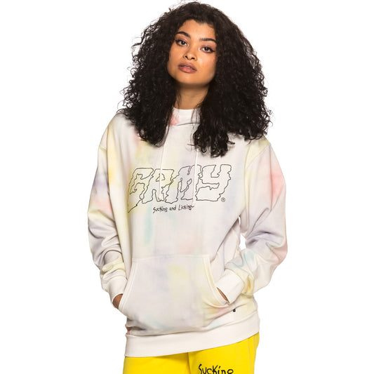 Unisex Sweatshirt Grimey Laughin Boy Tie Dye Hoodie SS19 Weiß