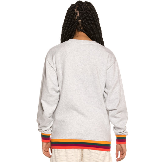 Unisex Sweatshirt Grimey WILD CHILD Rundhalsausschnitt SS19 Melange Weiß