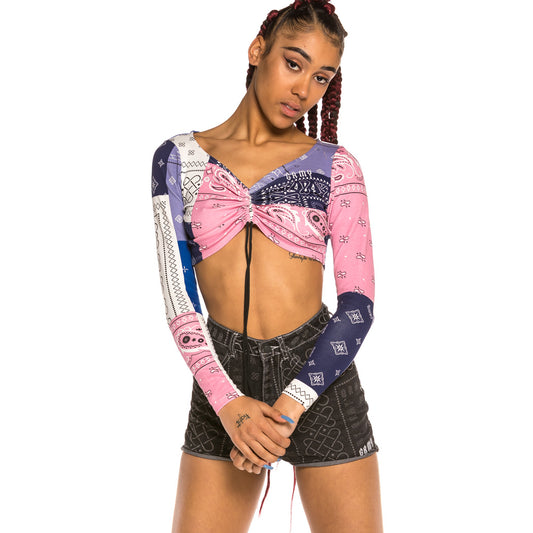 Top Grimey Chica Carnitas All Over Print Long Sleeve SS20 White