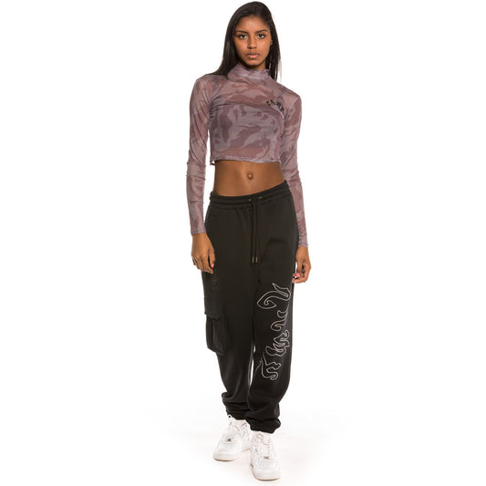 Top Grimey Chica Yoga Fire Mesh Long Sleeve FW20 Violet