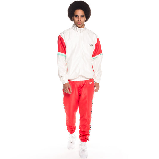 PACK TRACK JACKET + TRACK PANT MANGUSTA V8 SS18 WHITE/RED