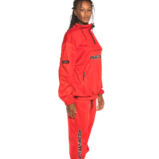 Grimey Sighting Unisex Trainingsjacke in Vostok Poly TJ FW19 Rot