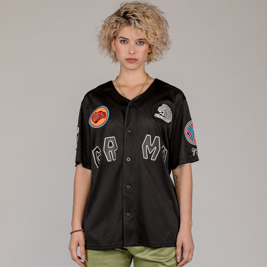 UNISEX GRIMEY THE CLOUT MESH-BASEBALL-T-SHIRT – SCHWARZ | Frühling 23