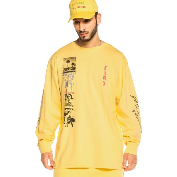 Camiseta Grimey Yoga Fire Long Sleeve FW20 Yellow