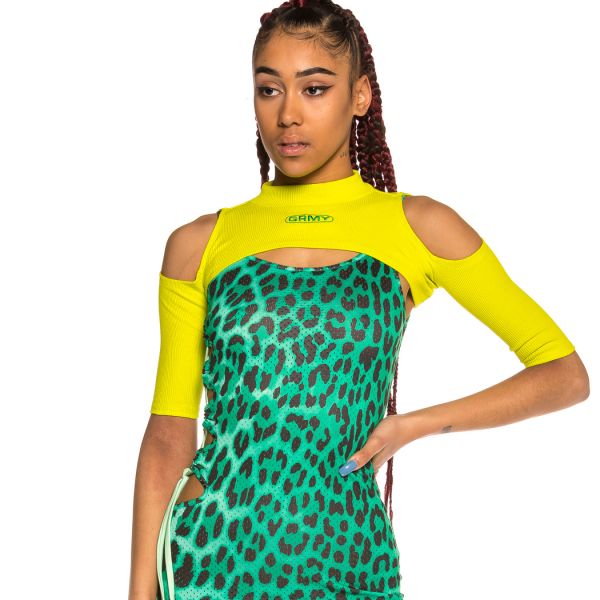 Top Grimey Chica Yanga Mid Sleeve Crop SS20 Green