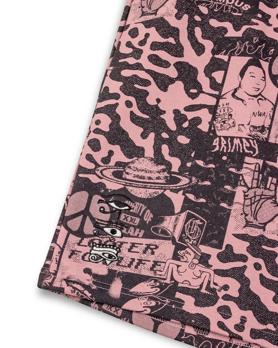Pantalón corto Grimey Peace Within All Over Print Lilac