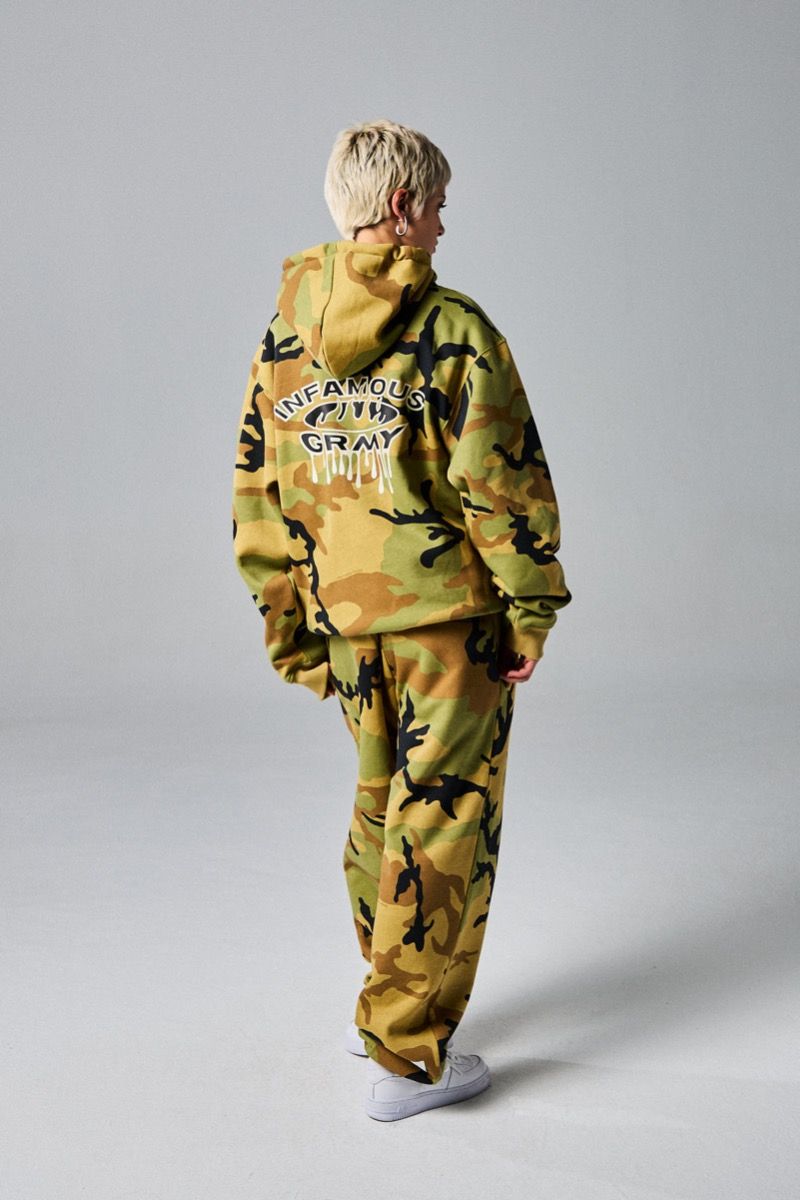 Sudadera Grimey Capucha Follow The Dollar Brown Camo