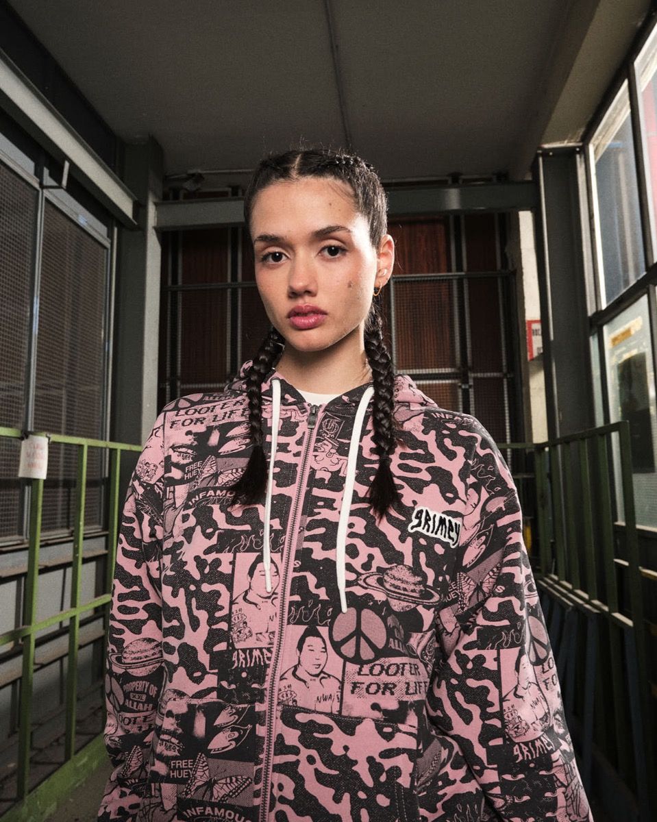 Sudadera Grimey Peace Within All Over Print Lilac
