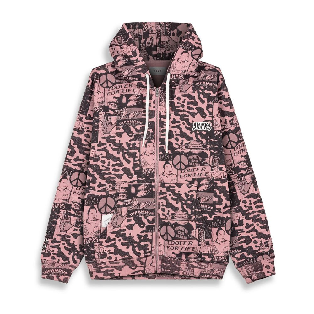 Sudadera Grimey Peace Within All Over Print Lilac
