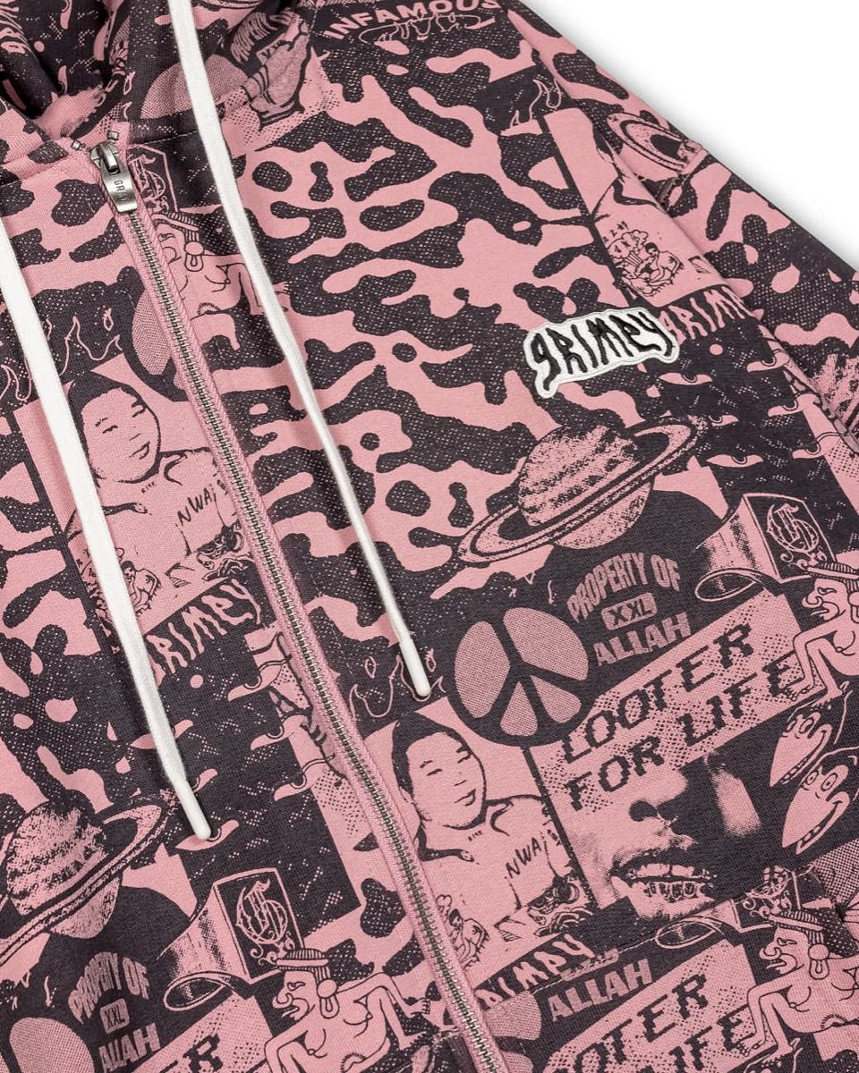 Sudadera Grimey Peace Within All Over Print Lilac