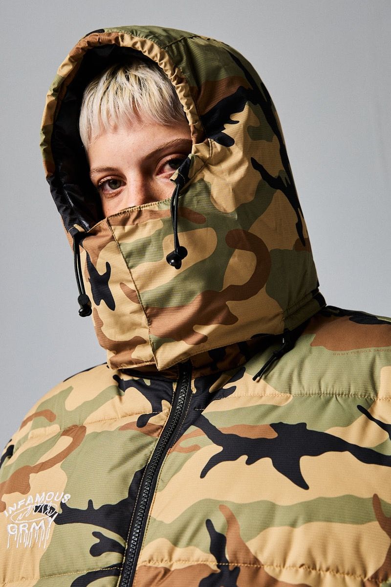 Chaqueta Grimey Puffy Follow The Dollar Brown Camo
