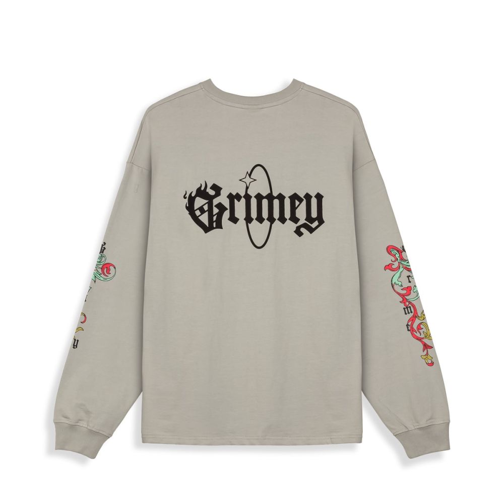 Grimey Saoirse Divine Council Long Sleeve Tee Grey