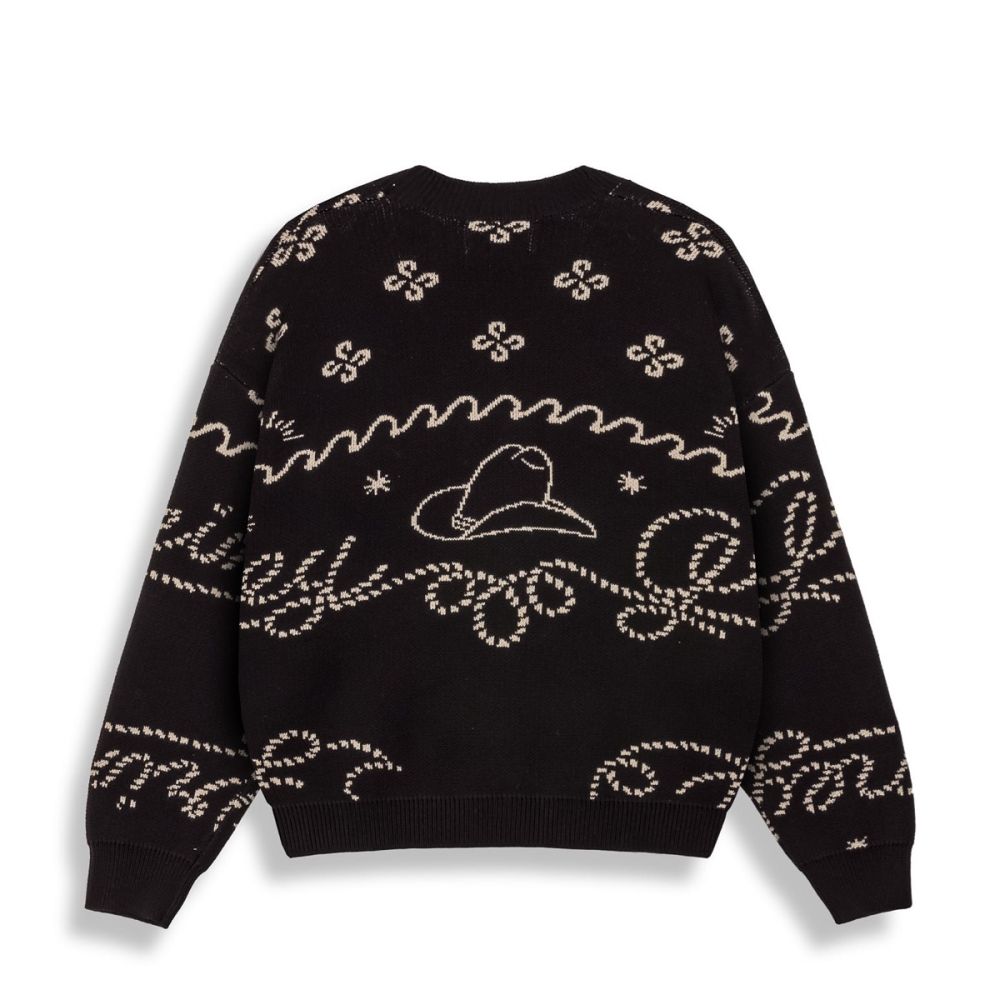 【正規逆輸入品】 Grimey.com Sudadera Grimey Lone Hand Knitting Cardigan Black トップス