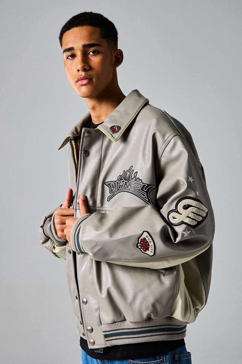 Chaqueta Grimey Deeper Pu Leather Grey