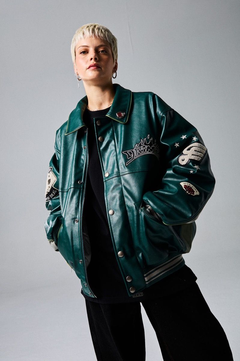 Chaqueta Grimey Deeper Pu Leather Green