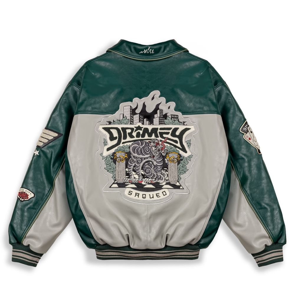 Chaqueta Grimey Deeper Pu Leather Green