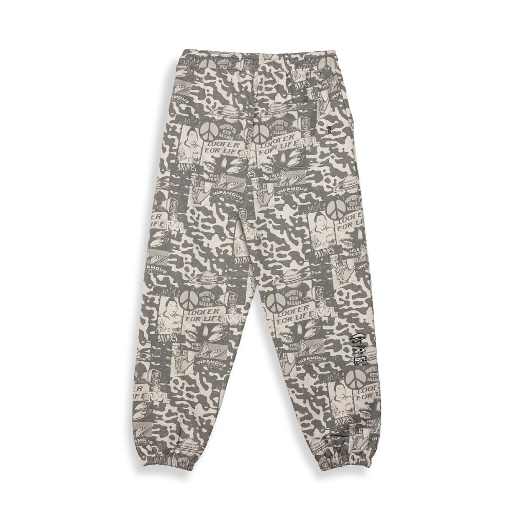 Pantalón chandal Grimey Peace Within All Over Print Light Grey