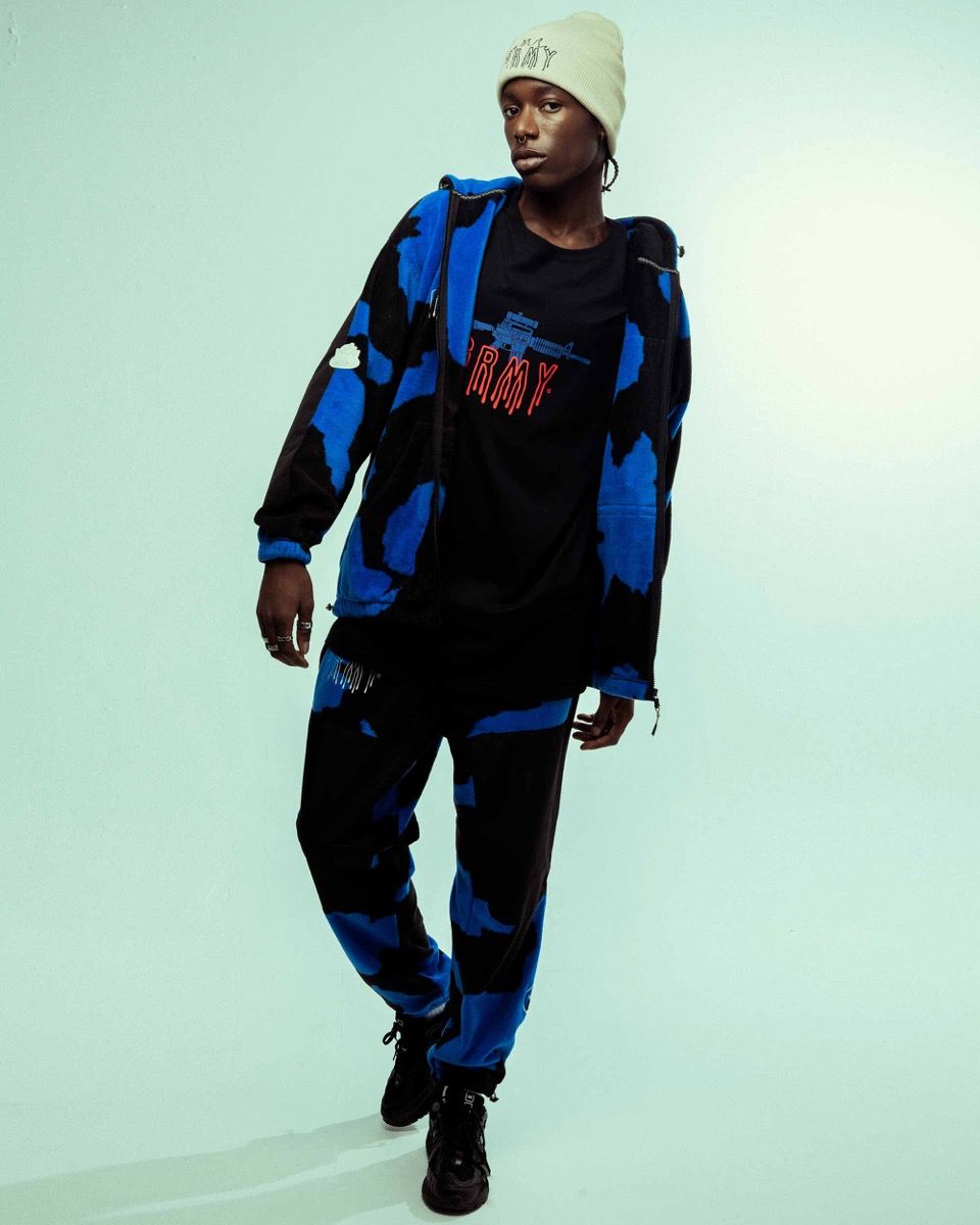 PANTALÓN GRIMEY BACK AT YOU ALL OVER PRINT POLAR FLEECE - ROYAL BLUE | FW23