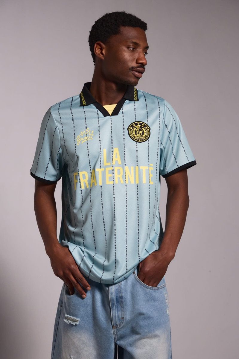 Camiseta de Fútbol Grimey La Fraternite Bruler Piller Blue