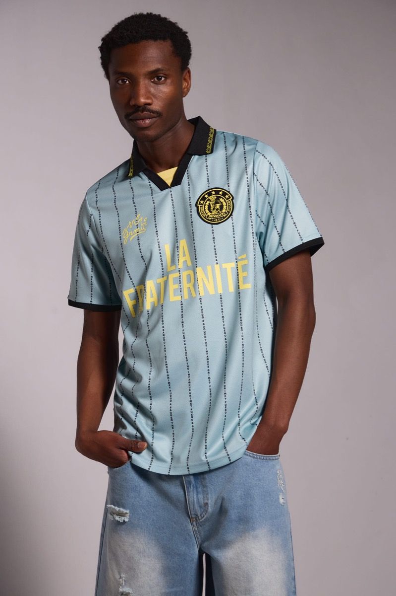 Camiseta de Fútbol Grimey La Fraternite Bruler Piller Blue