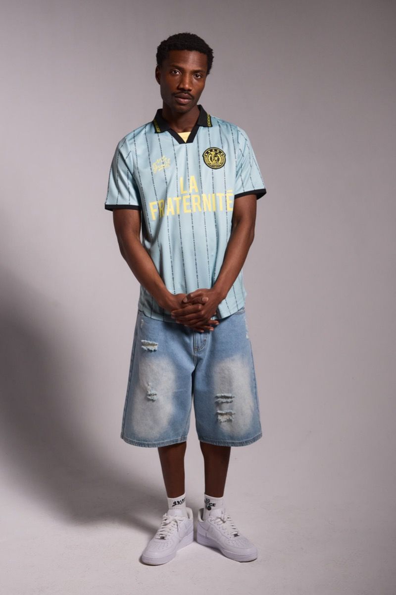 Camiseta de Fútbol Grimey La Fraternite Bruler Piller Blue