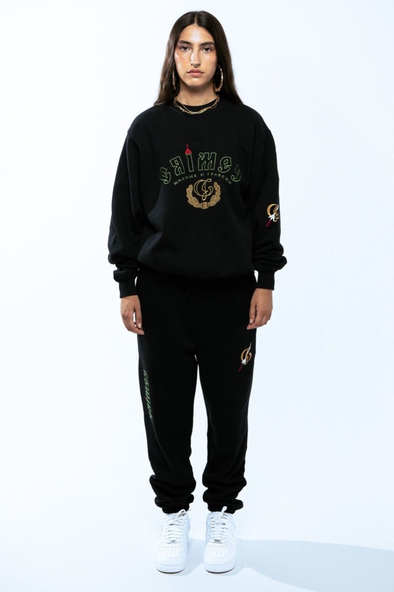 Grimey The Lower Depths Vintage Crewneck Black