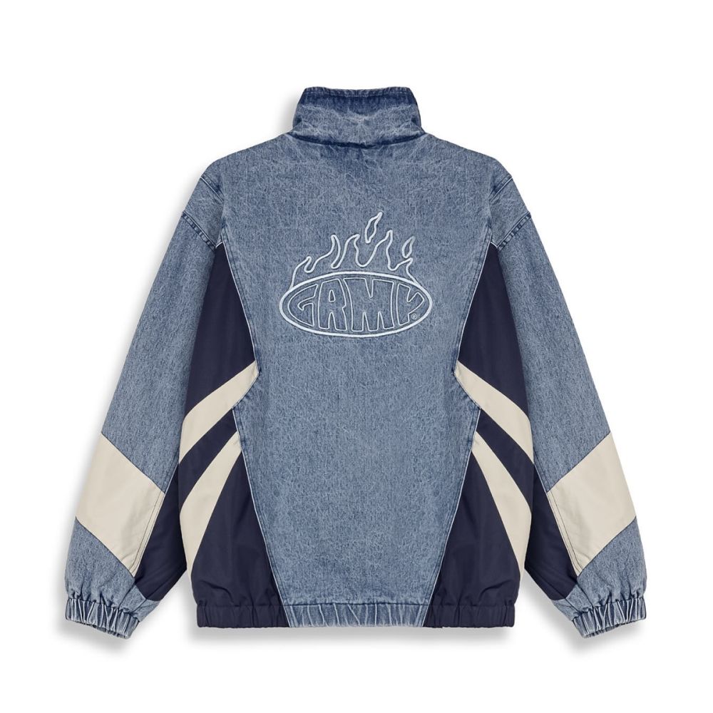 Grimey Scratching Memories Denim Track Jacket Washed Blue