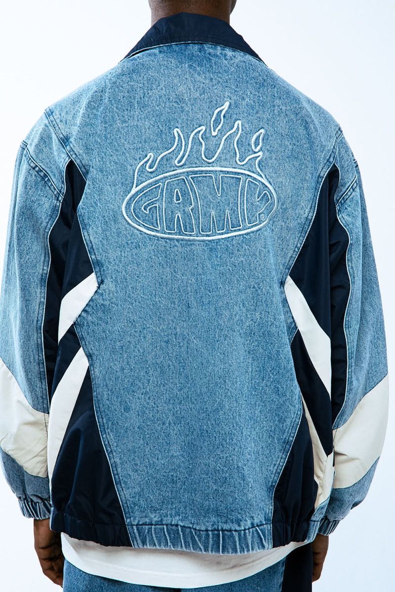 Grimey Scratching Memories Denim Track Jacket Washed Blue