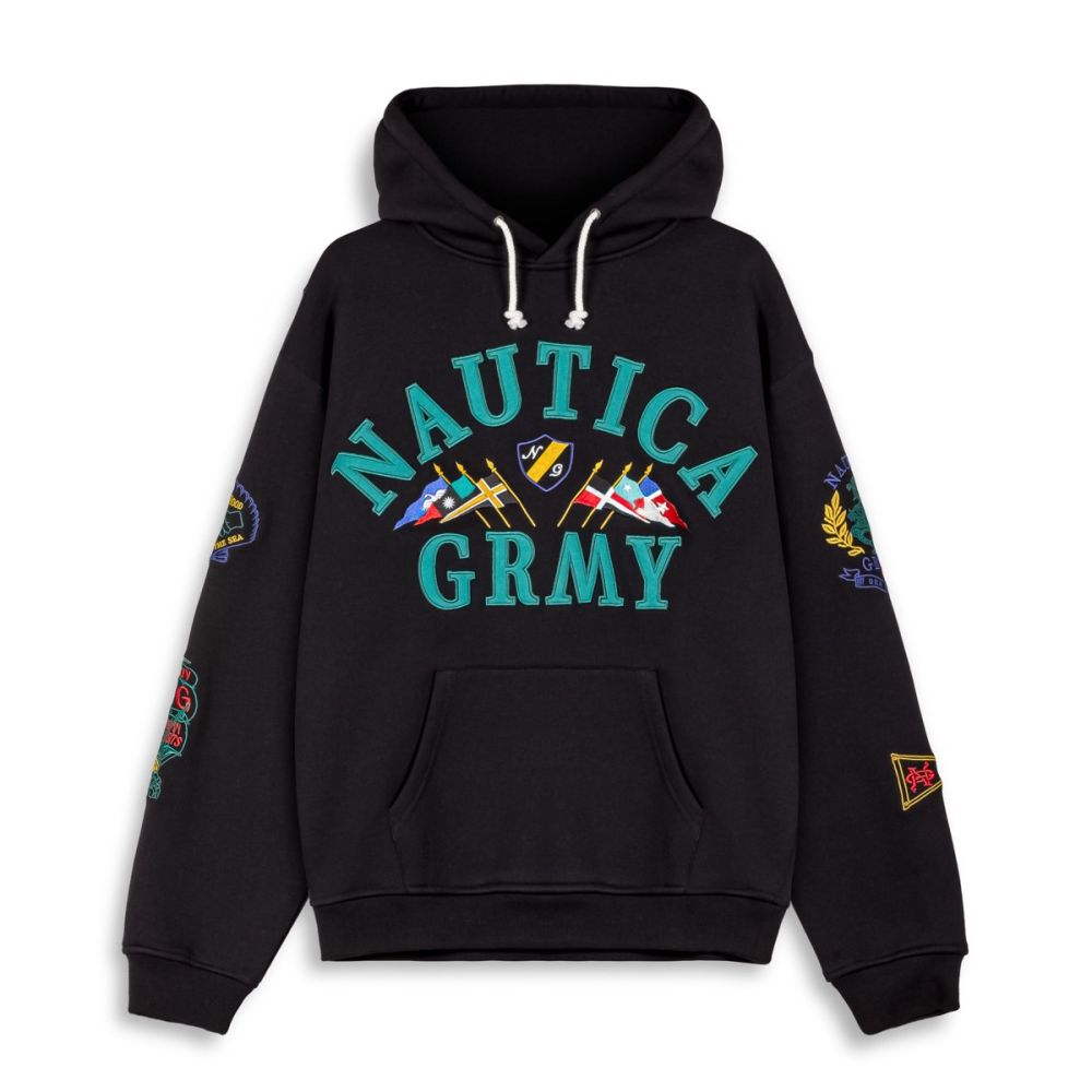 Grimey GRIMEY MIGHTY HARMONIST NAUTICA X GRMY VINTAGE HOODIE BLACK SS24 BLACK Grimey Official Online Store