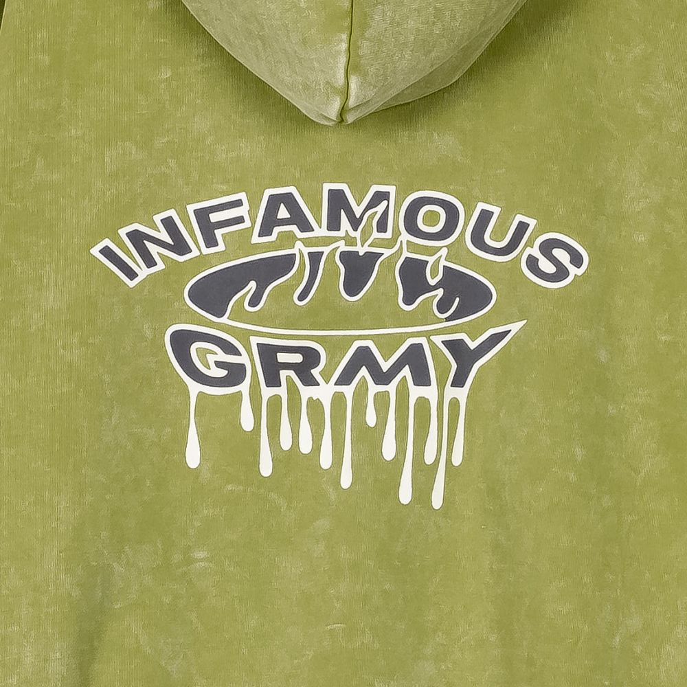 Grimey Follow The Dollar Washed Boxy Hoodie Washed Green