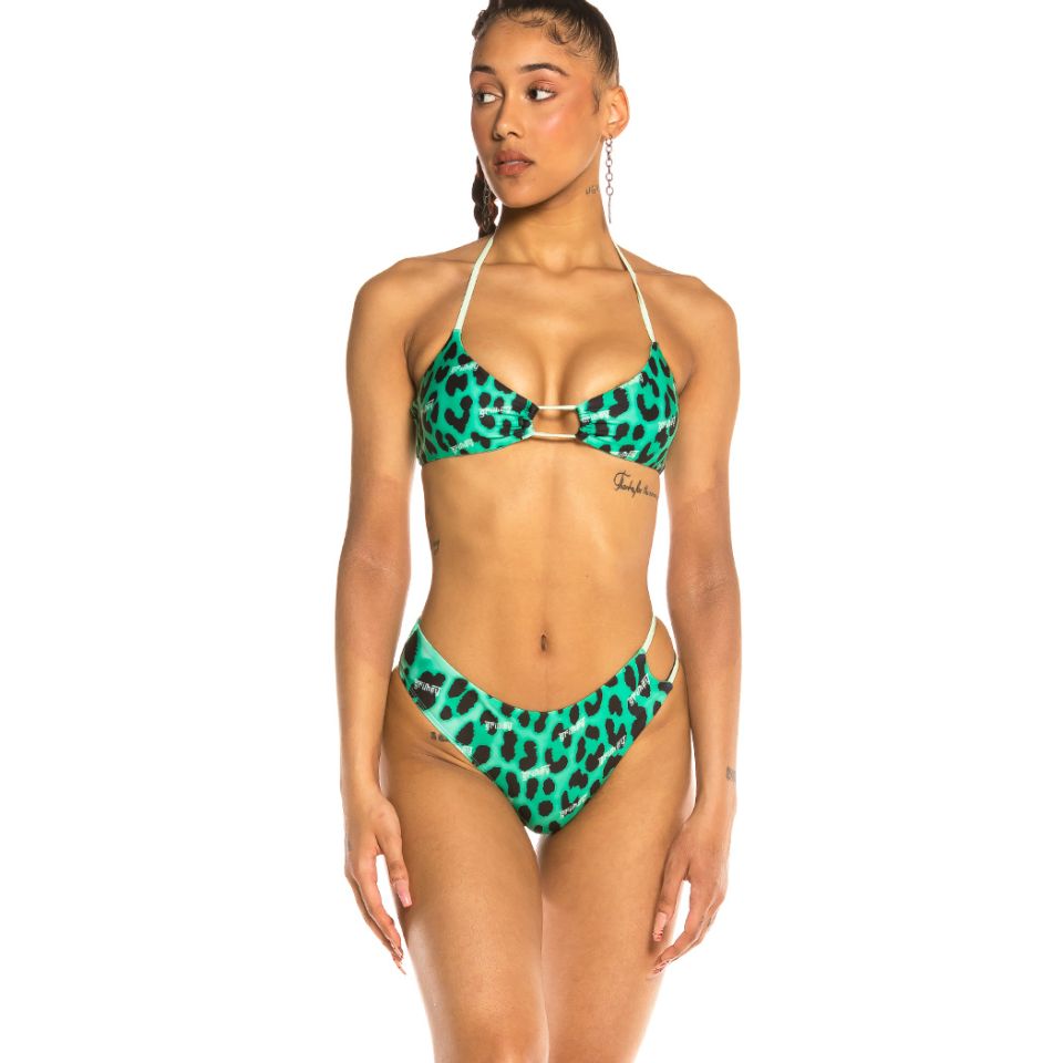 Grimey Yanga Leopard Bikini Top SS20 Green