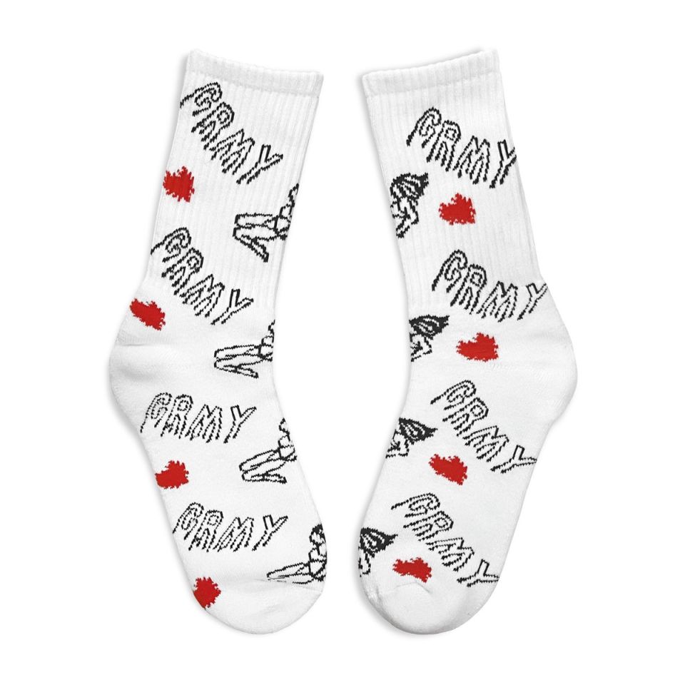 GRIMEY BACK AT YOU SOCKS - WHITE | FW23