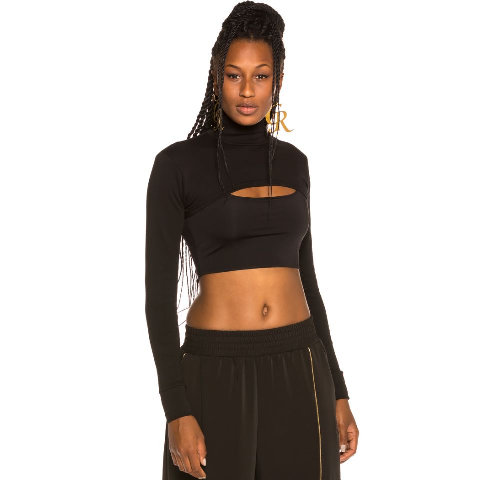 Camiseta Grimey Chica Sighting in Vostok Long Sleeve Crop Top FW19 Black