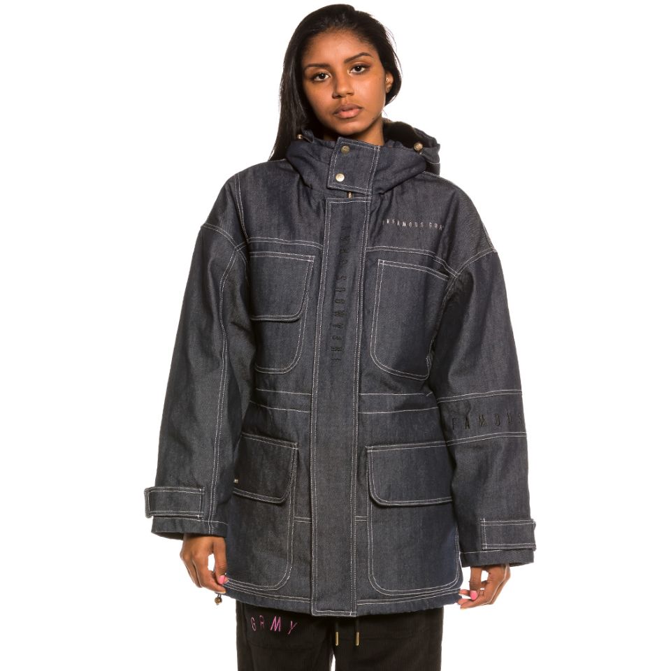 Grimey Nite Marauder Unisex Parka FW20 Indigo Blue