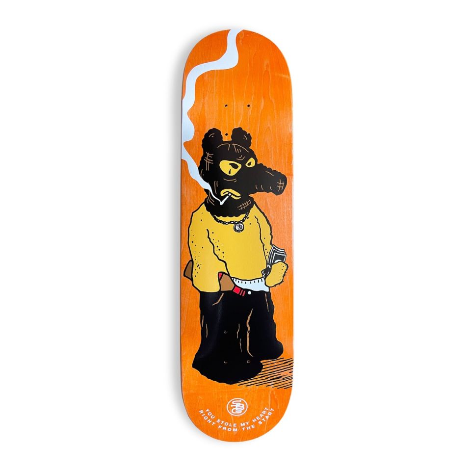 Tabla Skate Grimey X Sk8land Quasimoto High Concave Orange