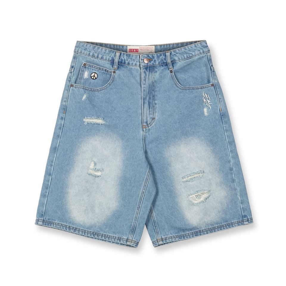 Pantalón corto Grimey Peace Within Baggy Washed Light Blue